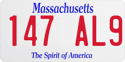 MA license plate 147AL9