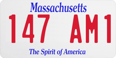 MA license plate 147AM1