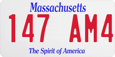 MA license plate 147AM4
