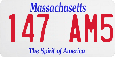 MA license plate 147AM5
