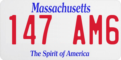 MA license plate 147AM6