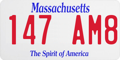 MA license plate 147AM8