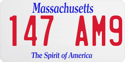 MA license plate 147AM9