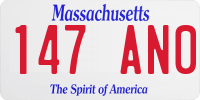 MA license plate 147AN0