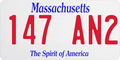 MA license plate 147AN2