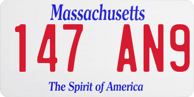 MA license plate 147AN9