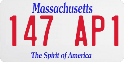 MA license plate 147AP1