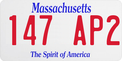 MA license plate 147AP2