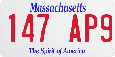 MA license plate 147AP9