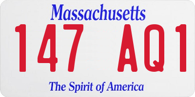 MA license plate 147AQ1