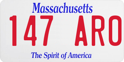 MA license plate 147AR0
