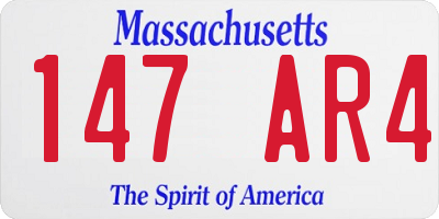 MA license plate 147AR4