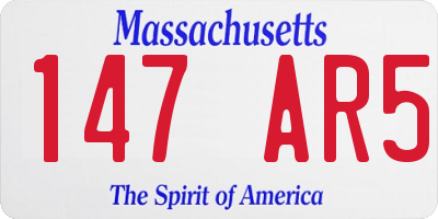 MA license plate 147AR5