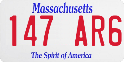 MA license plate 147AR6
