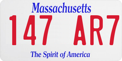 MA license plate 147AR7