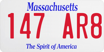 MA license plate 147AR8