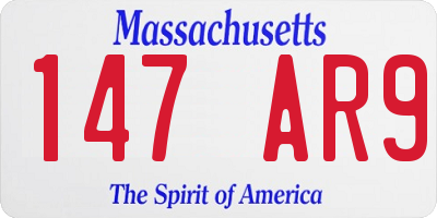MA license plate 147AR9