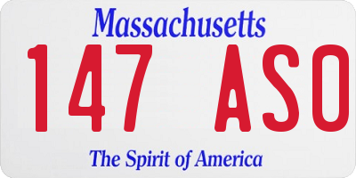 MA license plate 147AS0