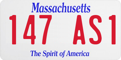 MA license plate 147AS1