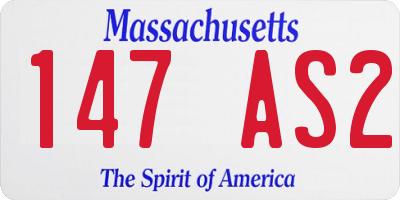 MA license plate 147AS2