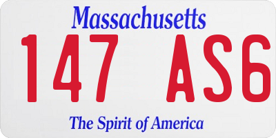 MA license plate 147AS6