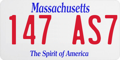 MA license plate 147AS7