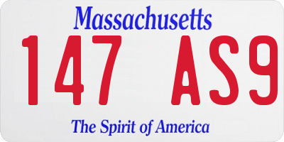 MA license plate 147AS9
