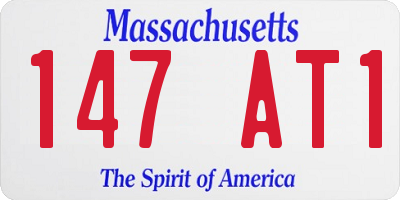 MA license plate 147AT1