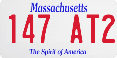 MA license plate 147AT2