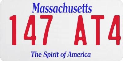 MA license plate 147AT4