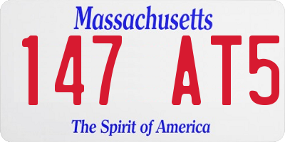 MA license plate 147AT5