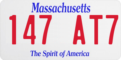 MA license plate 147AT7
