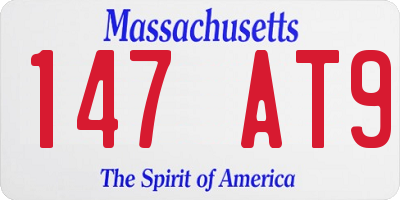 MA license plate 147AT9