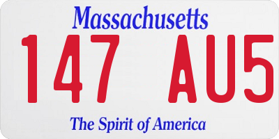 MA license plate 147AU5