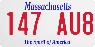 MA license plate 147AU8