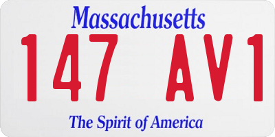 MA license plate 147AV1