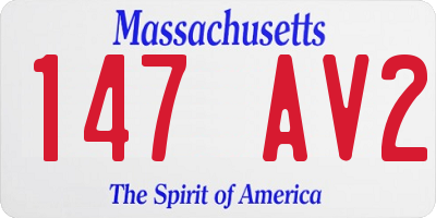MA license plate 147AV2