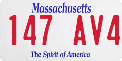 MA license plate 147AV4