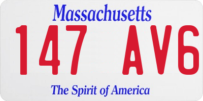 MA license plate 147AV6