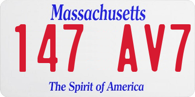 MA license plate 147AV7