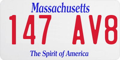 MA license plate 147AV8