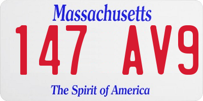 MA license plate 147AV9