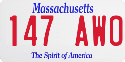 MA license plate 147AW0