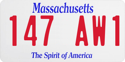 MA license plate 147AW1