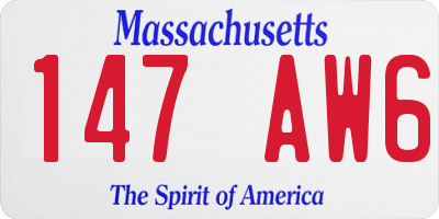 MA license plate 147AW6