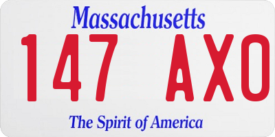 MA license plate 147AX0