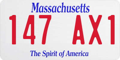 MA license plate 147AX1
