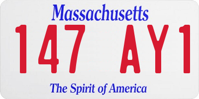 MA license plate 147AY1