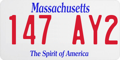 MA license plate 147AY2