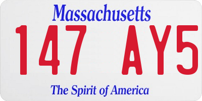 MA license plate 147AY5